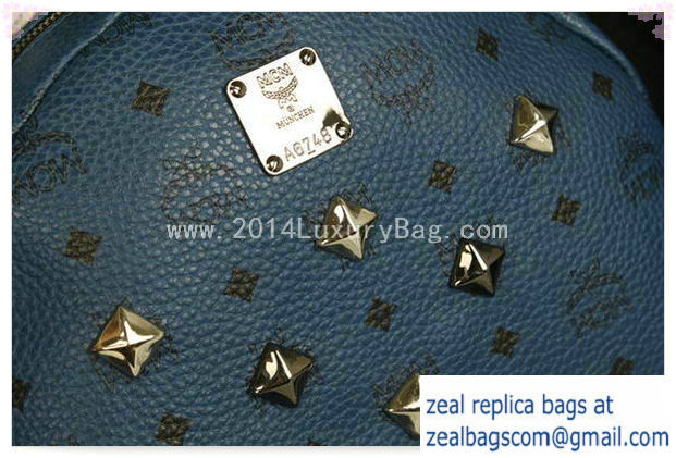 High Quality Replica MCM Stark Backpack Jumbo in Calf Leather 8006 RoyalBlue - Click Image to Close